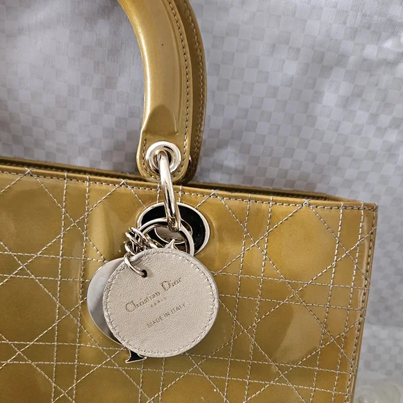 Christian Dior Cannage Lady Dior Gold Enamel Luxury Hand Bag (LIMITED EDITION) - Picture 12 of 16